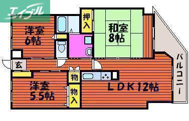 エリーズ・トーク・コート(3LDK/4階)の間取り写真