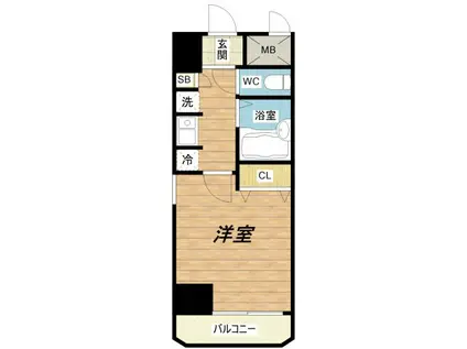 HOPECITY天神橋(1K/8階)の間取り写真