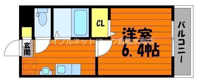 プリマローズ日ノ出町(1K/3階)の間取り写真