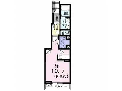 コート リジェール(ワンルーム/1階)の間取り写真