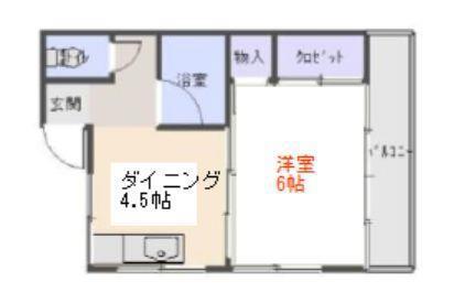 入船マンション(1DK/3階)の間取り写真