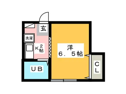 ハイツ秋(1K/2階)の間取り写真