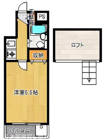 サンコーポ牧野(1K/2階)の間取り写真