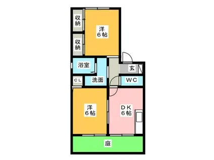 コーポ セフィーロ(2DK/1階)の間取り写真