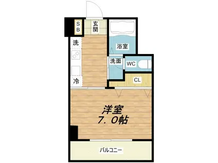 オアーゼ梅田東(1K/6階)の間取り写真