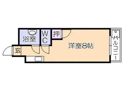 コーポラスK(ワンルーム/1階)の間取り写真