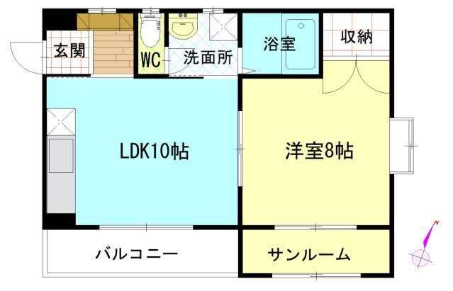 ボストンビル(1LDK/2階)の間取り写真