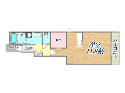 エスポワール小林(1K/1階)の間取り写真