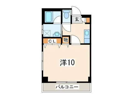 グレイス出水(1K/3階)の間取り写真