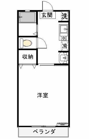 キャッスルタウンC(1K/1階)の間取り写真
