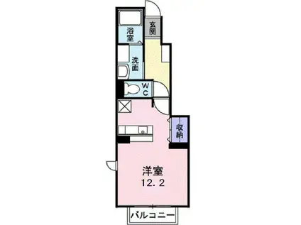 シェトワ(ワンルーム/1階)の間取り写真