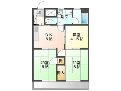 川口ハイツ(3DK/1階)の間取り写真