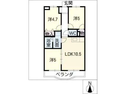 ホーテンシア・N(3LDK/1階)の間取り写真