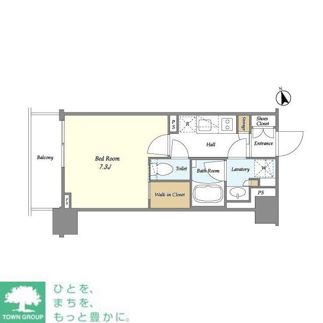 BLUROCK青葉台(1K/6階)の間取り写真