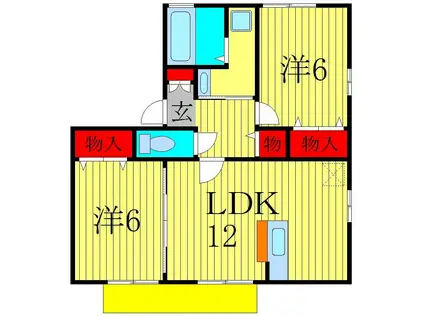 リビングタウンみのり台A(2LDK/1階)の間取り写真