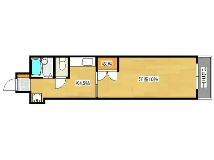 第1今田ビル(1K/8階)の間取り写真