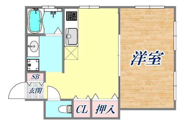 ベガ王子公園(1LDK/4階)の間取り写真