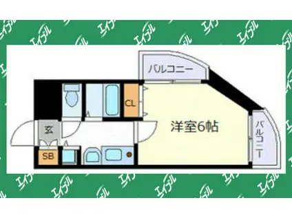 プレサンス名古屋城前(1K/7階)の間取り写真