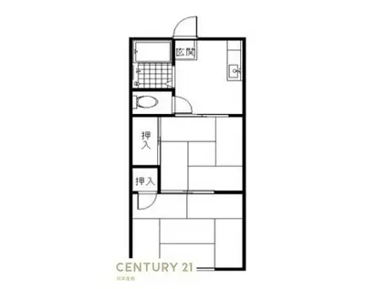 柴咲ハイツ(2DK/2階)の間取り写真