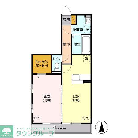 ウィステリア(1LDK/2階)の間取り写真