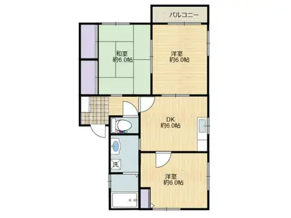 サザンウイングA(3DK/1階)の間取り写真