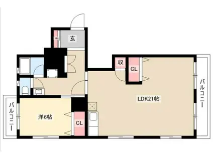 マンション一社(1LDK/5階)の間取り写真