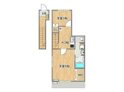 FIESTA原町(2K/2階)の間取り写真