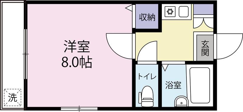 ハイツ創和(1K/2階)の間取り写真