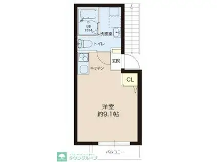 レピュア成増レジデンス(ワンルーム/2階)の間取り写真