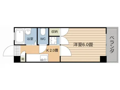 エントピア鴨池第11(1K/6階)の間取り写真