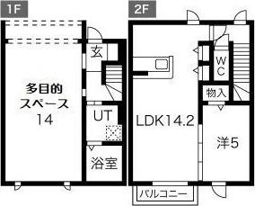 タルガ・フローリオ弥生(1LDK/2階)の間取り写真