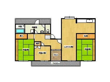 KS B東岡山I(3LDK/3階)の間取り写真