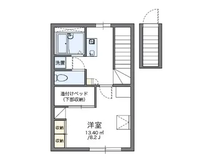 グリーンハウスV(1K/2階)の間取り写真