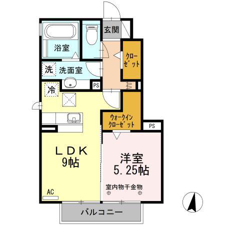 ソフィア(1LDK/1階)の間取り写真