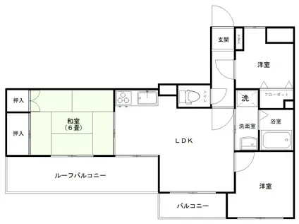セザール第三不動前(3LDK/4階)の間取り写真