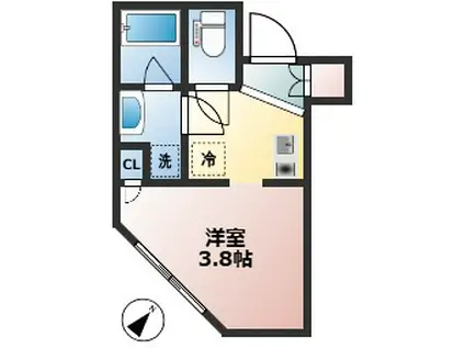 L-STAGE宮崎台(1K/1階)の間取り写真