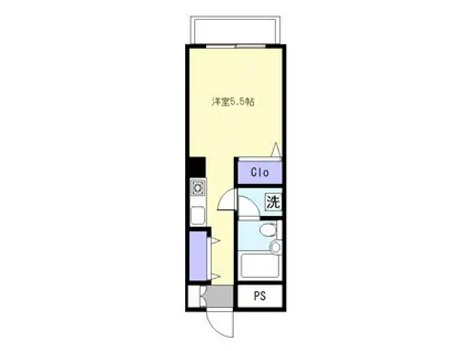 グリーンヒル小手指(1K/4階)の間取り写真