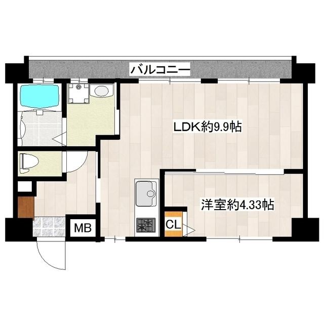リラス吉塚駅東(1LDK/3階)の間取り写真