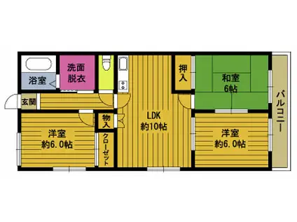 レイフハーメイン諏訪(3LDK/5階)の間取り写真