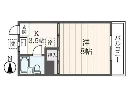 上原ビル(1K/1階)の間取り写真