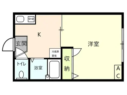 メゾンM A(1K/2階)の間取り写真