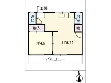 コーポ加藤(1LDK/2階)の間取り写真