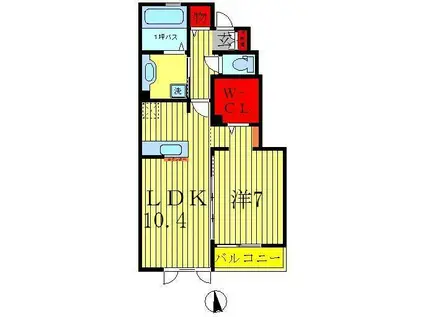グリーンテリアG-I(1LDK/1階)の間取り写真