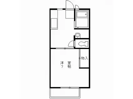 サンライフタウンB(1DK/2階)の間取り写真