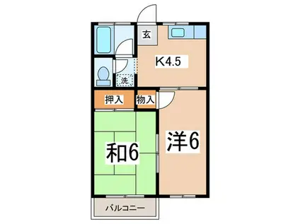 桜ハイツ(2K/2階)の間取り写真