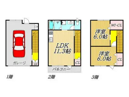 LA LUCE OSAKA OVEST(2LDK/1階)の間取り写真