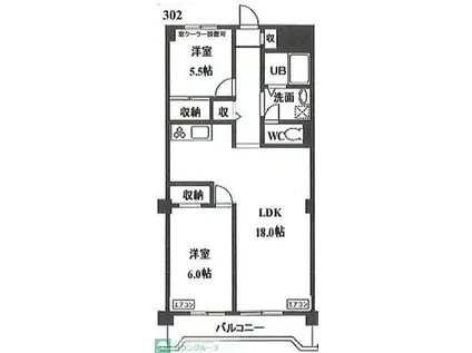 グランメール戸田(2LDK/2階)の間取り写真