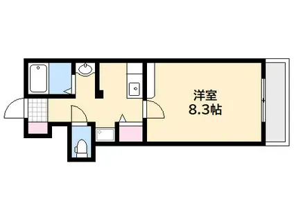 フォートレス(1K/2階)の間取り写真