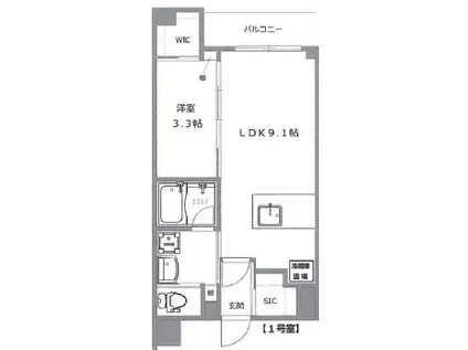 リップル(1LDK/4階)の間取り写真