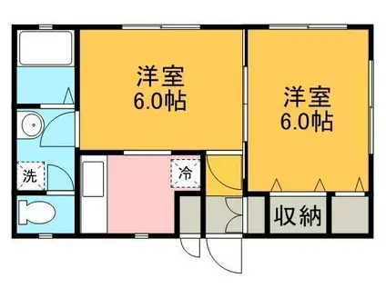 コンフォート武町(2K/2階)の間取り写真